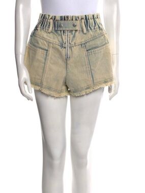 Sea New York Light Yellow Washed Denim Mini Shorts